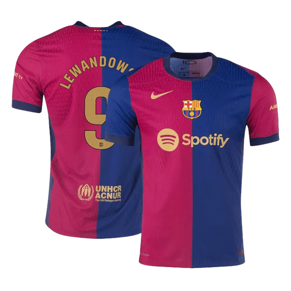 LEWANDOWSKI #9 Barcelona Home Authentic Soccer Jersey 2024/25