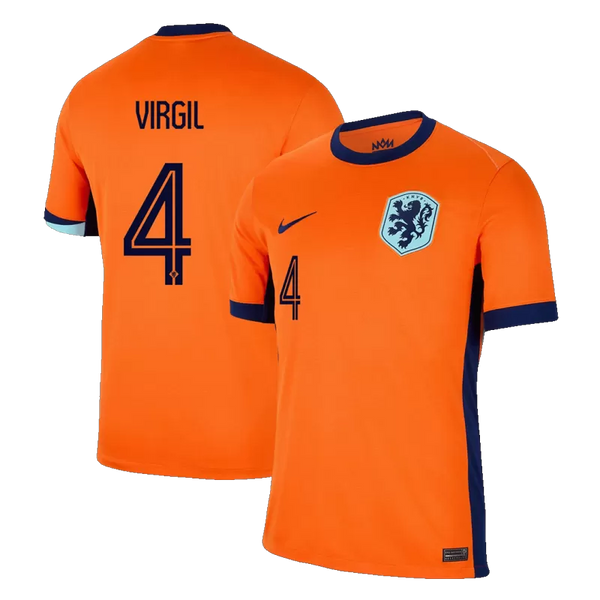 VIRGIL #4 Netherlands Home Soccer Jersey EURO 2024