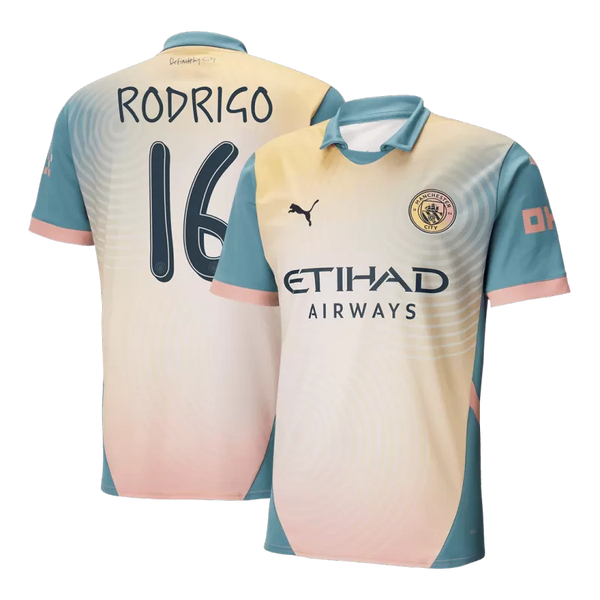 RODRIGO #16 Manchester City Fourth Away Soccer Jersey 2024/25- Definitely City (UCL)