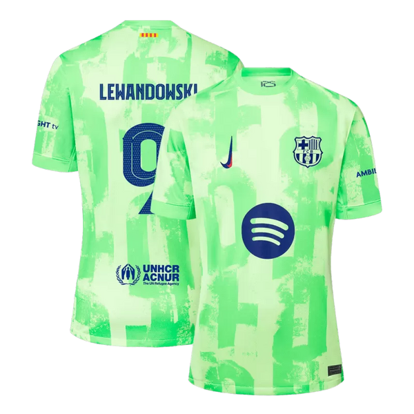 LEWANDOWSKI #9 Barcelona Third Away Soccer Jersey 2024/25 - UCL（Spotify Logo Without Text）