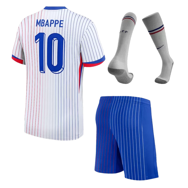 MBAPPE #10 France Away Kids Soccer Jerseys Full Kit EURO 2024