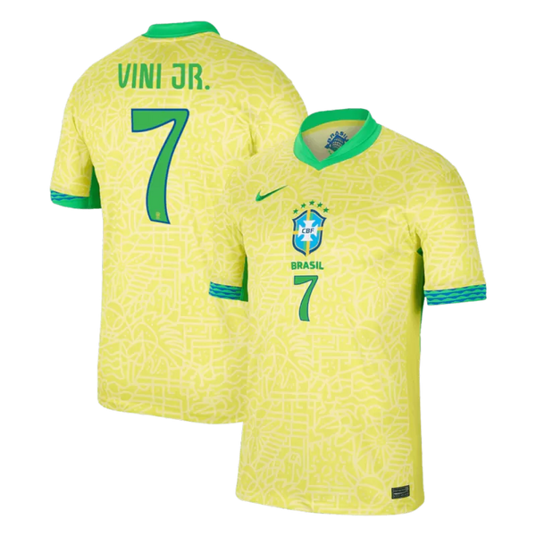 VINI JR. #7 Brazil Home Soccer Jersey Copa America 2024