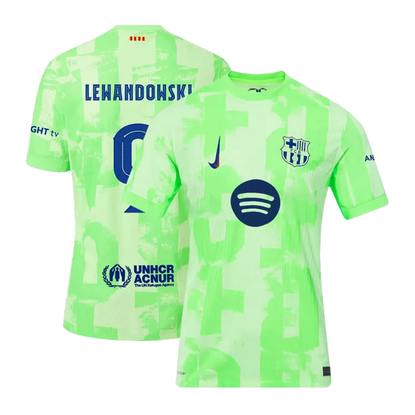 LEWANDOWSKI #9 Barcelona Third Away Authentic Soccer Jersey 2024/25- UCL（Spotify Logo Without Text）