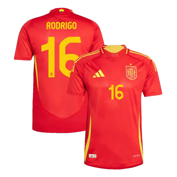 RODRIGO #16 Spain Home Authentic Soccer Jersey EURO 2024